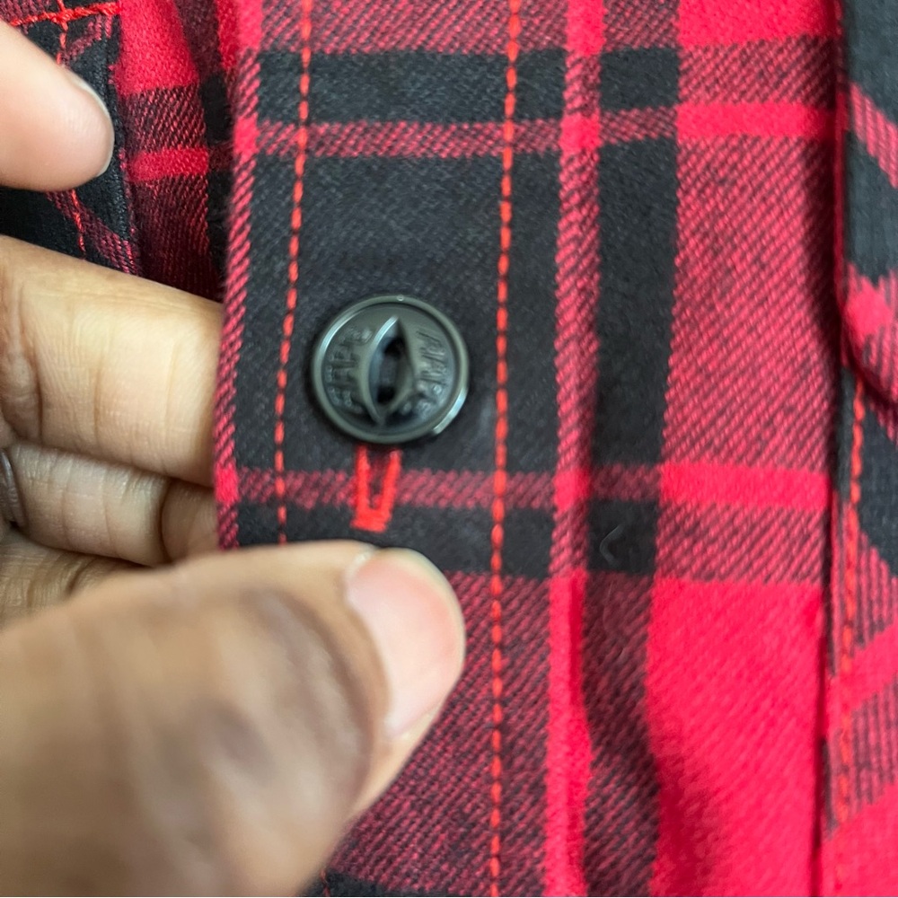 Aape A Bathing Ape Flannel Black And Red Button Down Thermal Fleece Men's Size M - Picture 5 of 10